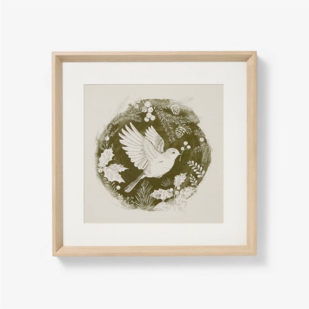 16" x16" Dove Framed Wall Art Print Christmas 2024 - Threshold with Studio McGee